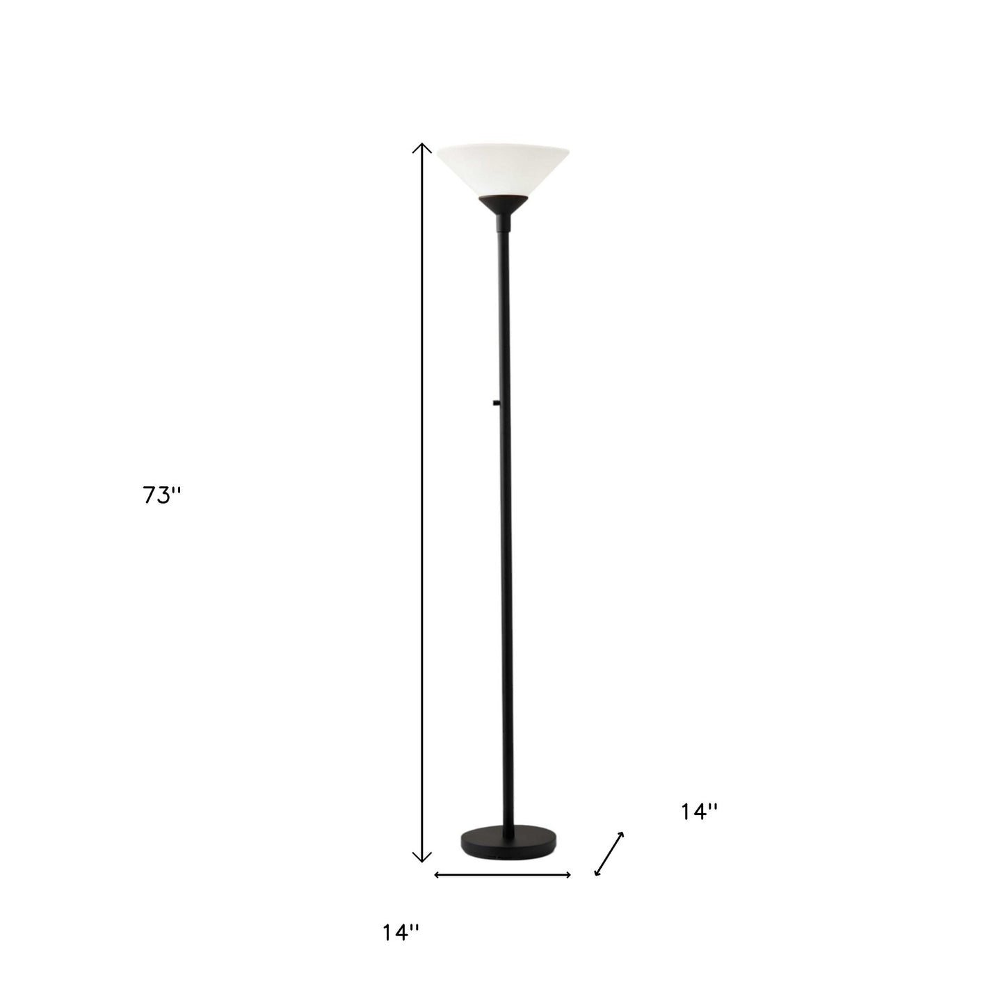 Black Torchiere Floor Lamp w/ Shade
