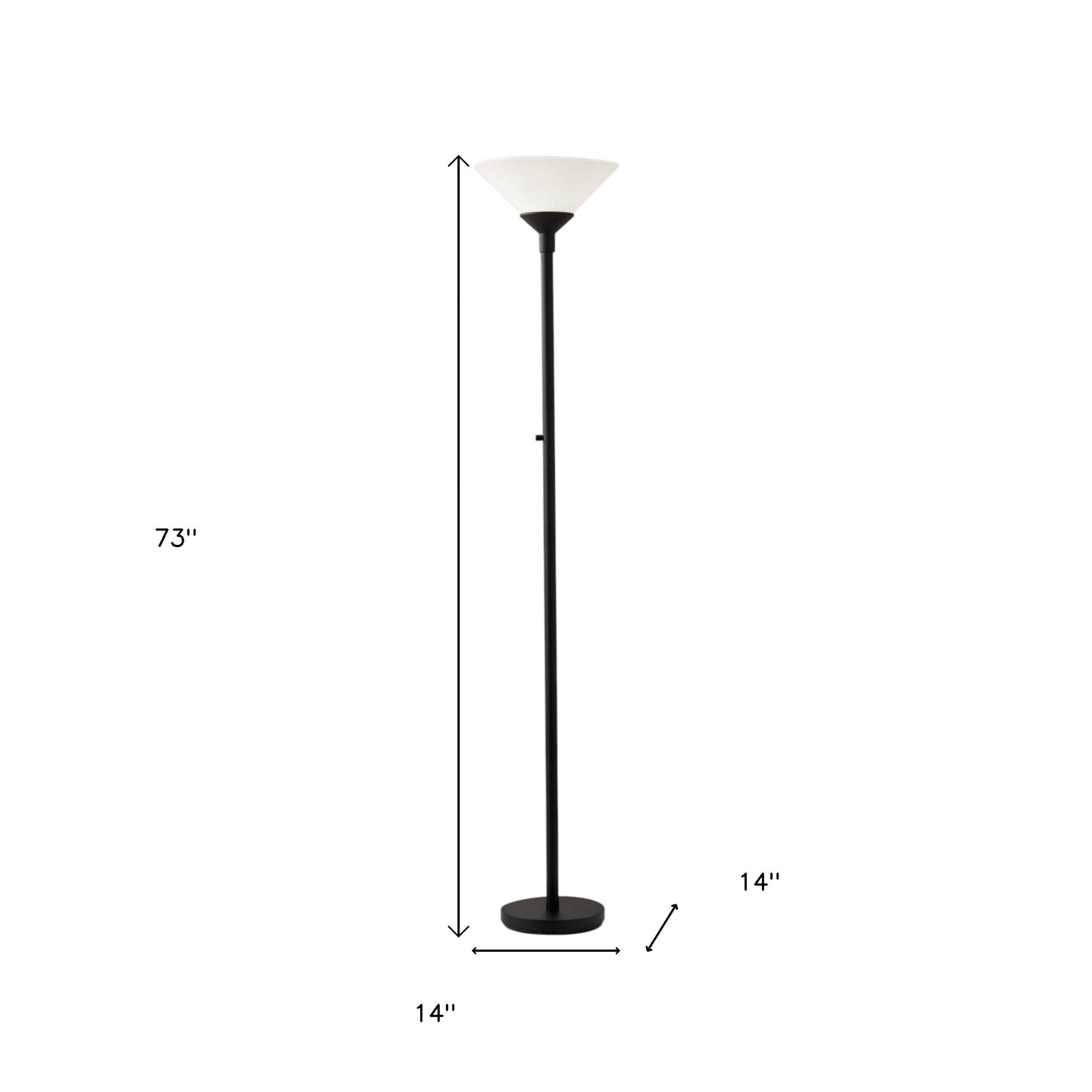 Black Torchiere Floor Lamp w/ Shade