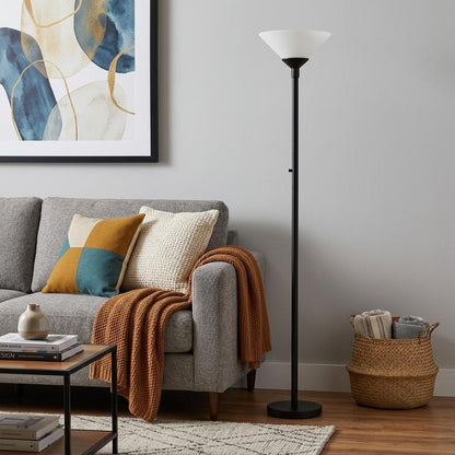 Black Torchiere Floor Lamp w/ Shade