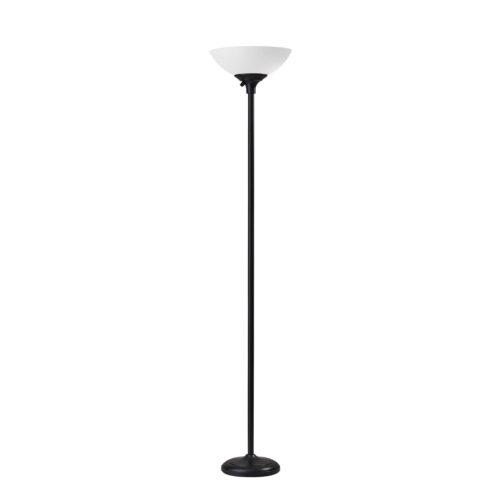 Tailored Black Torchiere w/ Bright Illumination