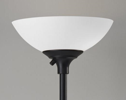 Tailored Black Torchiere w/ Bright Illumination