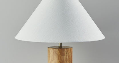 Natural Solid Wood Table Lamp w/ Shade