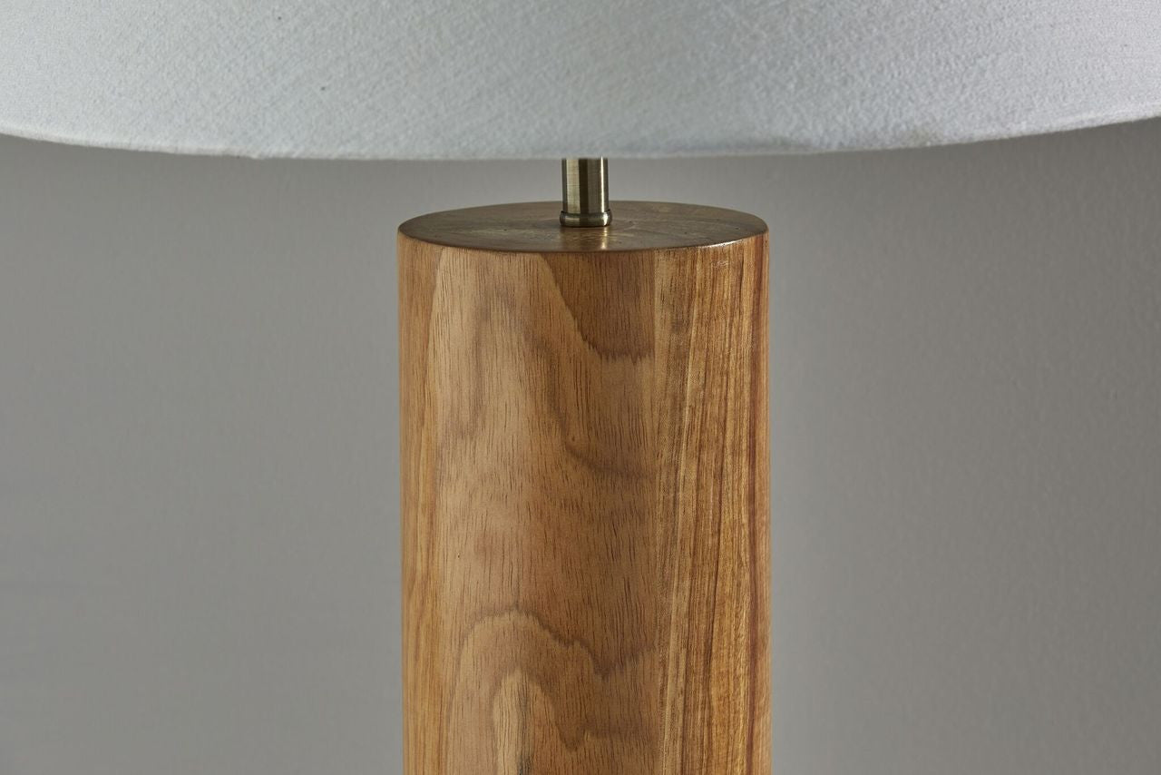 Natural Solid Wood Table Lamp w/ Shade
