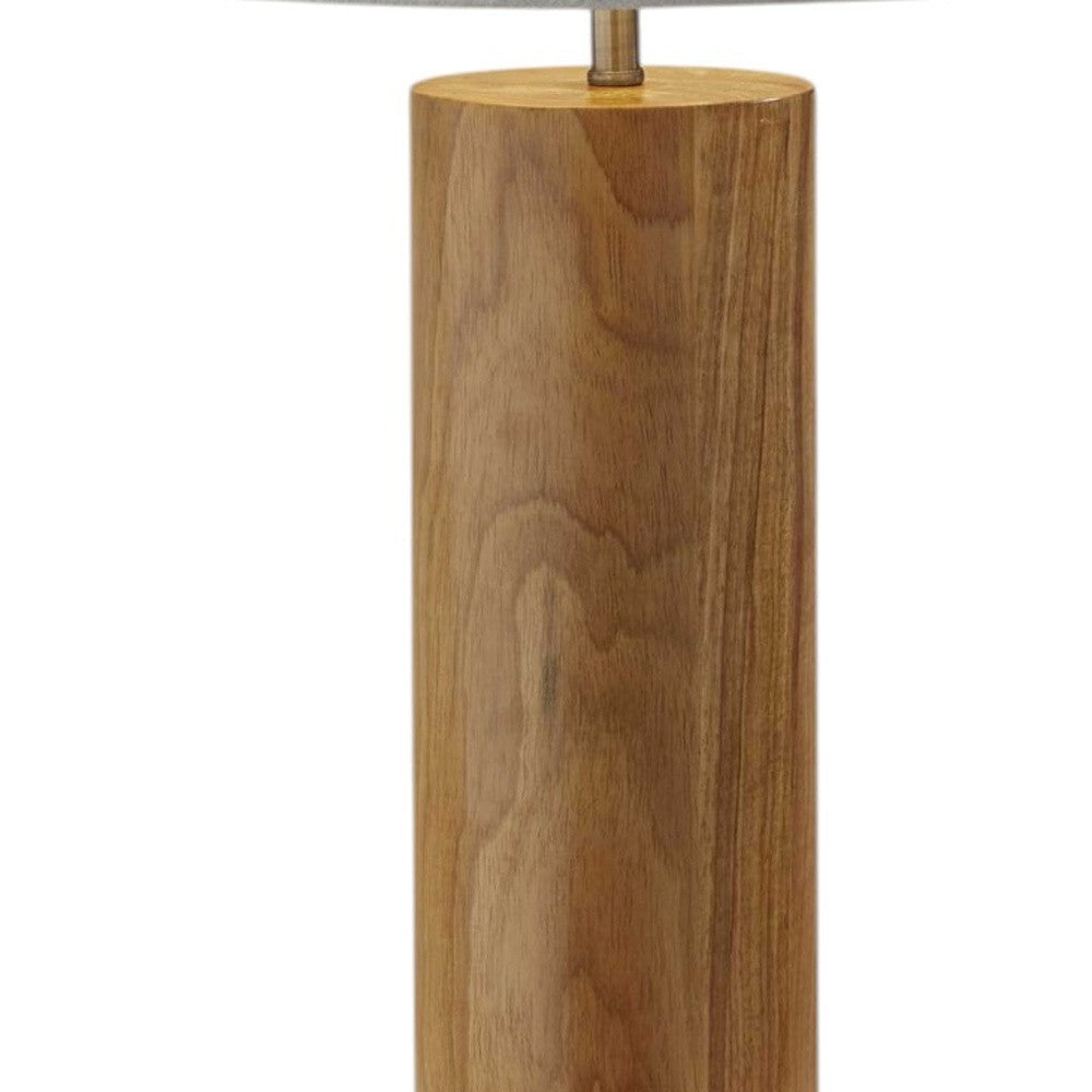 Natural Solid Wood Table Lamp w/ Shade
