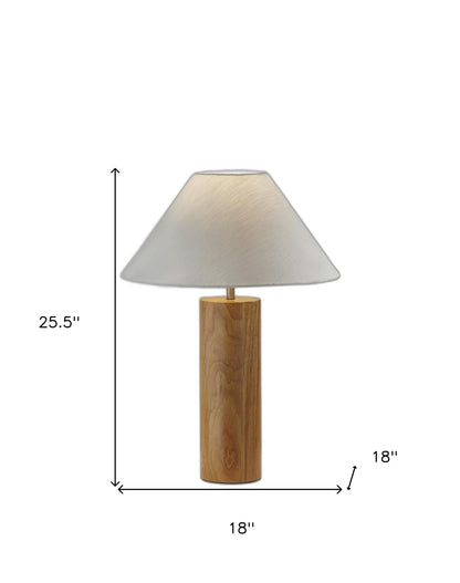 Natural Solid Wood Table Lamp w/ Shade