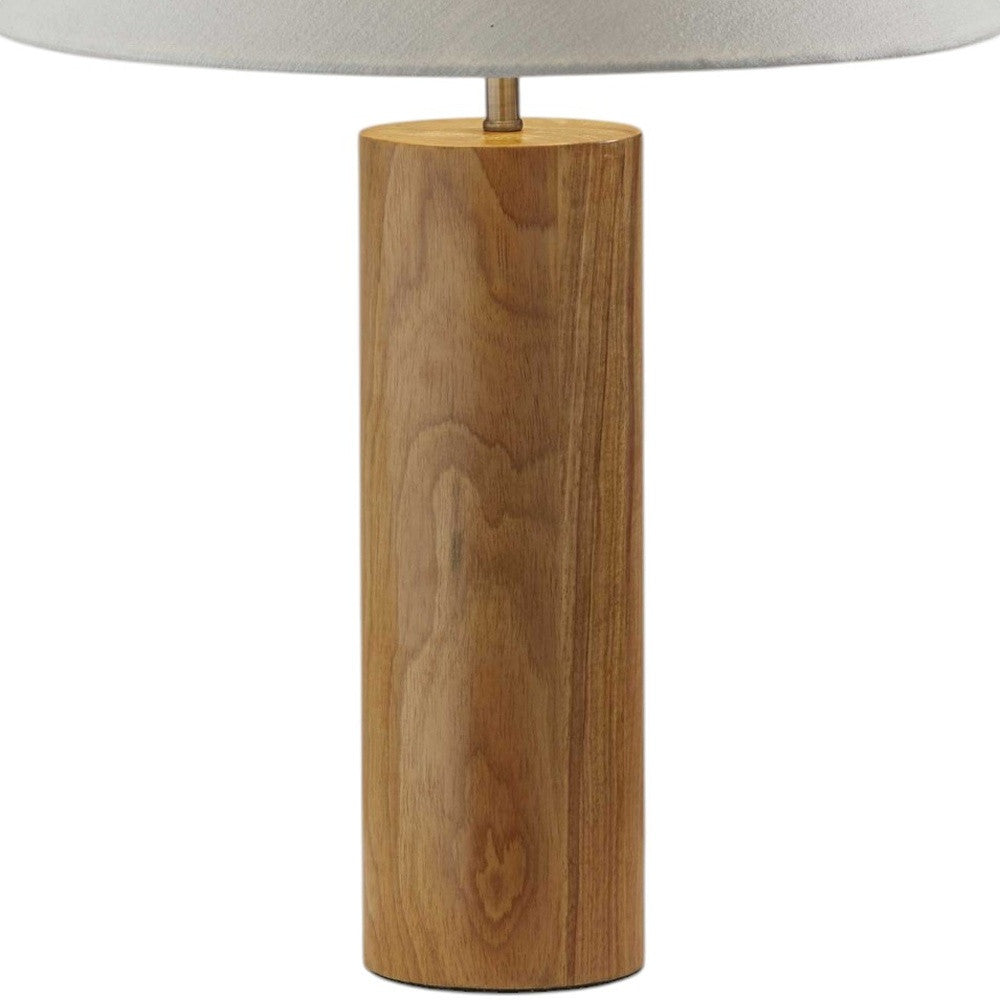 Natural Solid Wood Table Lamp w/ Shade