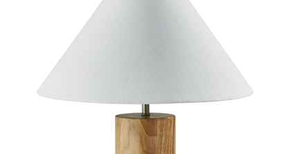 Natural Solid Wood Table Lamp w/ Shade