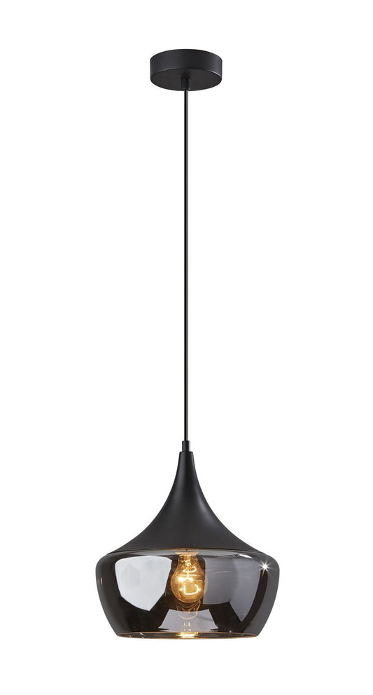 Gnome Smoked Glass Black Pendant Light
