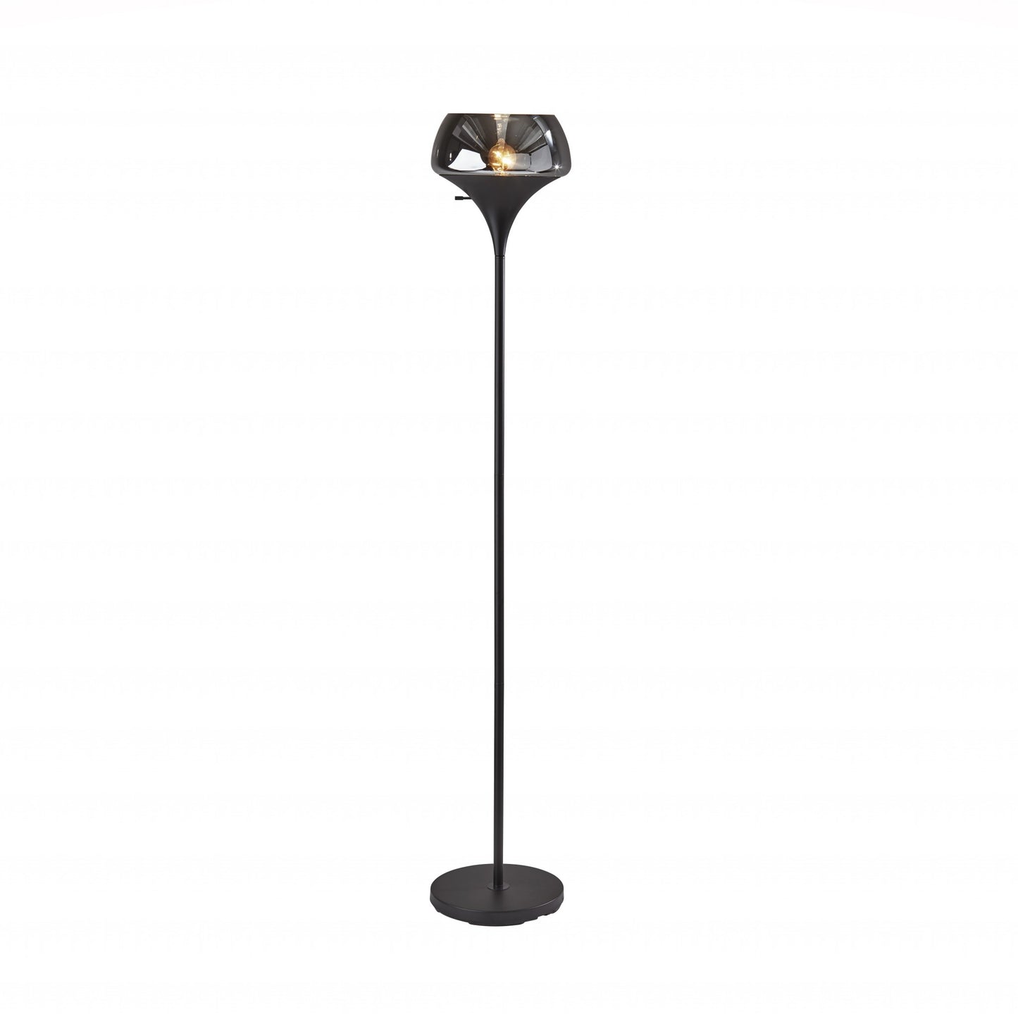 Chalice Mixed Material Torchiere w/ Black Smoked Glass
