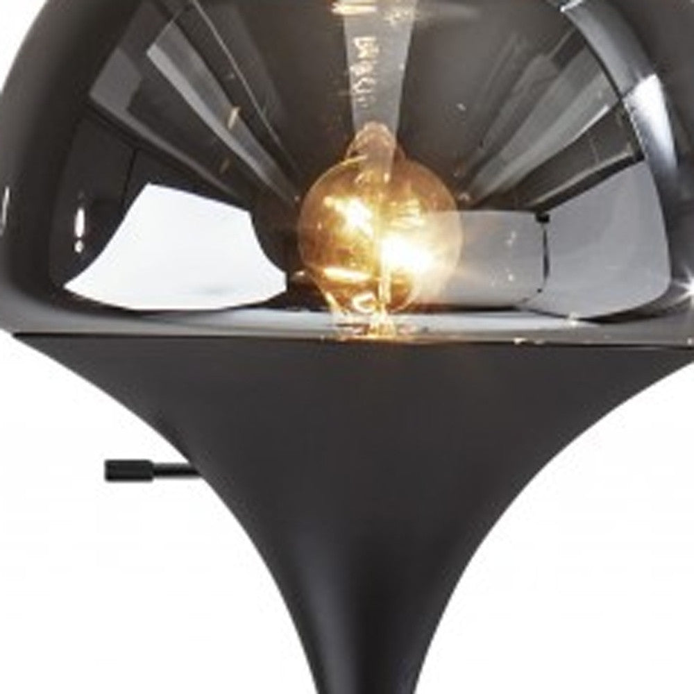 Chalice Mixed Material Torchiere w/ Black Smoked Glass