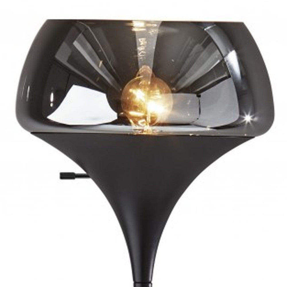 Chalice Mixed Material Torchiere w/ Black Smoked Glass