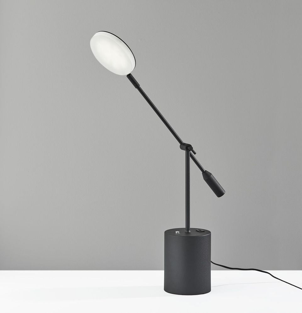 Three Color Adjustable Floor Lamp Black Saucer Led