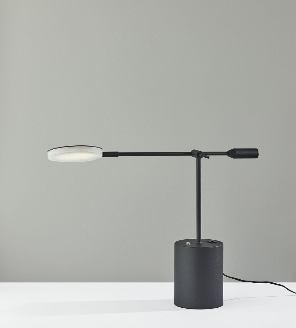 Three Color Adjustable Floor Lamp Black Saucer Led