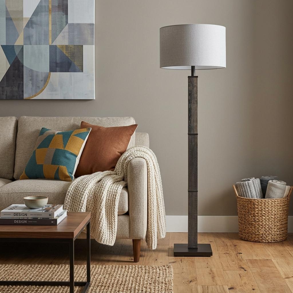 Black Floor Lamp w/ Off-Shade