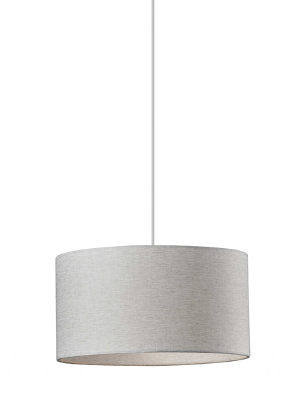 White Sleek Drum Pendant Light