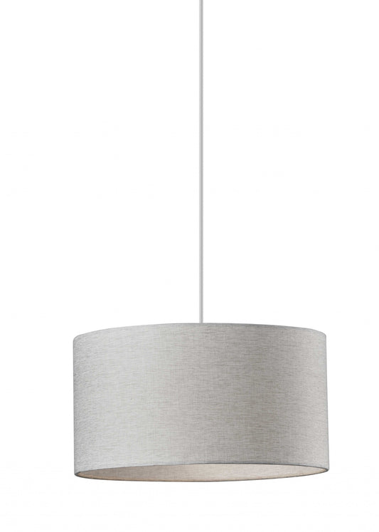 White Sleek Drum Pendant Light