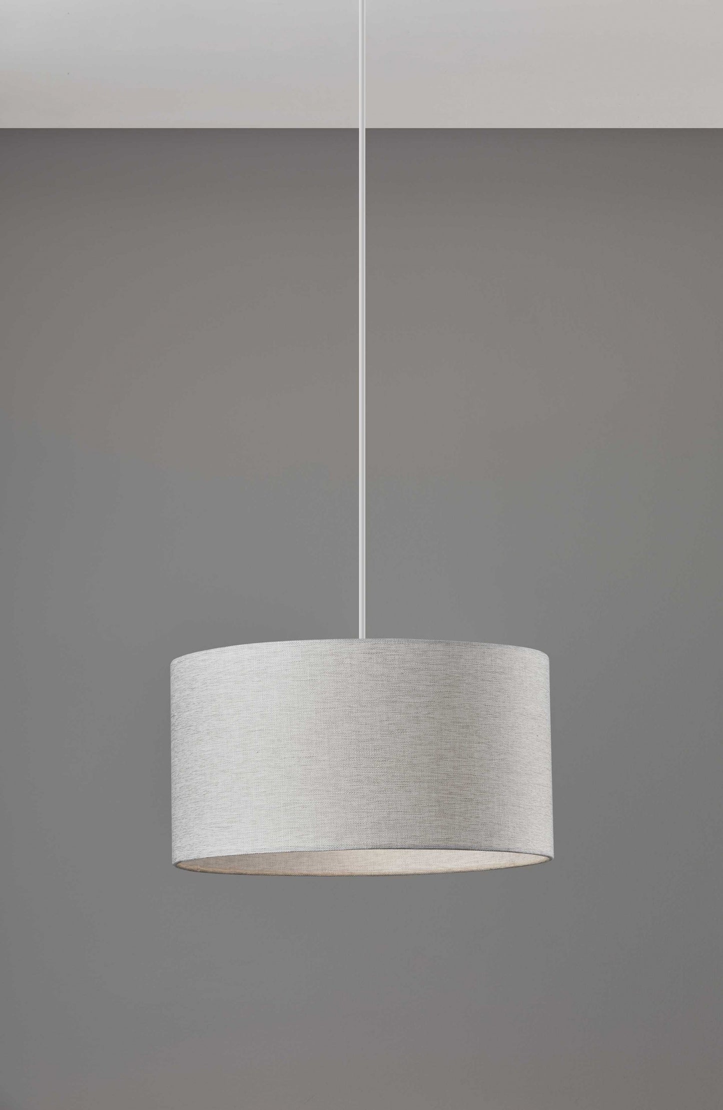 White Sleek Drum Pendant Light