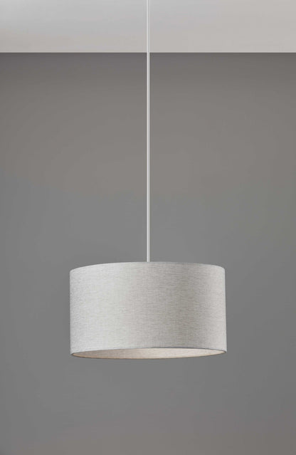 White Sleek Drum Pendant Light