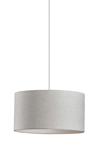 White Sleek Drum Pendant Light