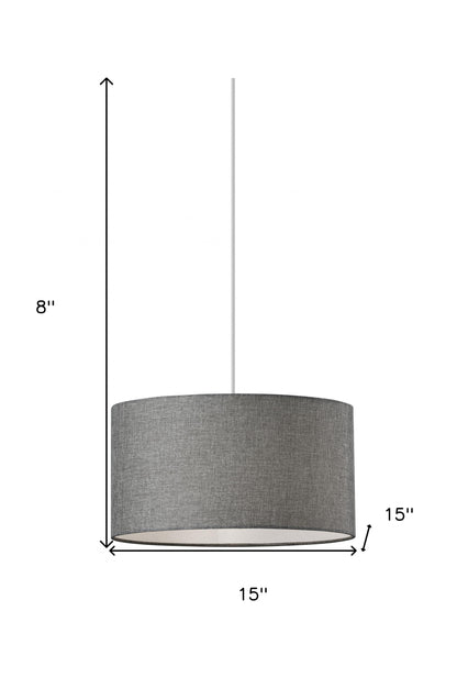 Heather Grey Shade Electric Drum Pendant