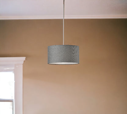 Heather Grey Shade Electric Drum Pendant