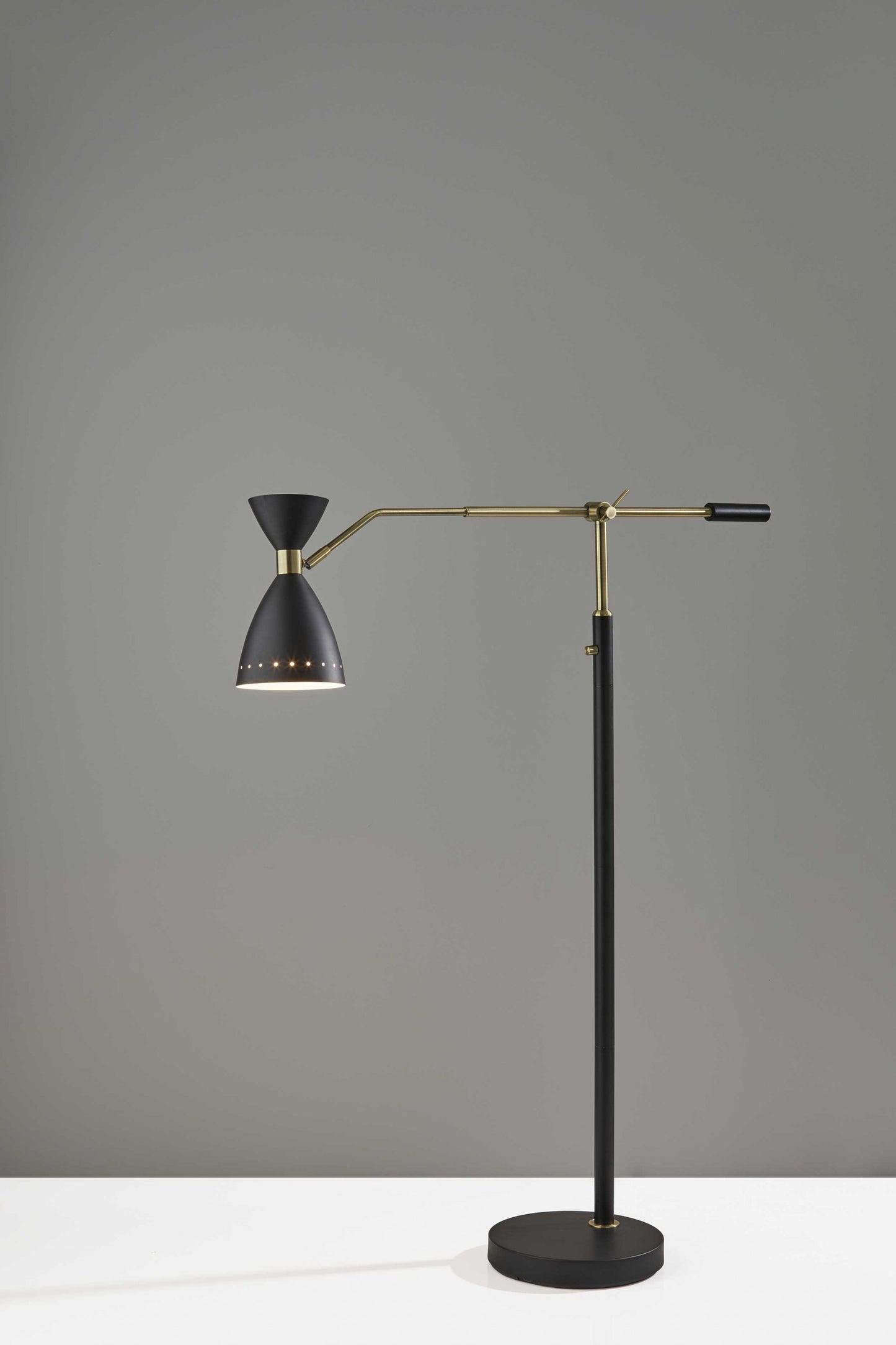 Black Adjustable Task Floor Lamp w/ Black Shade