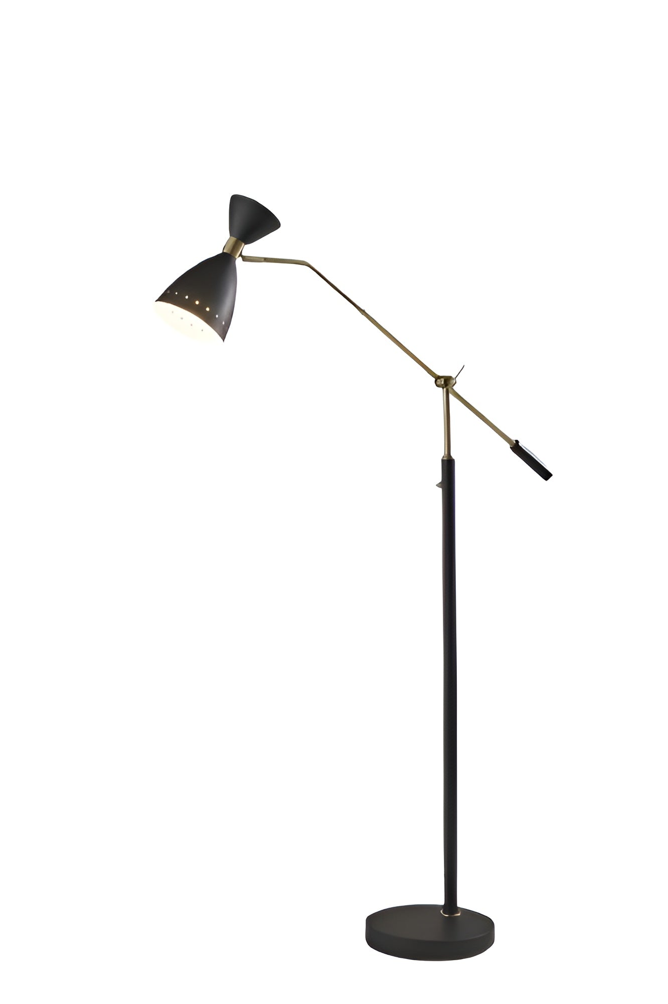 Black Adjustable Task Floor Lamp w/ Black Shade