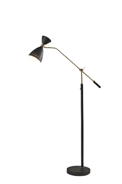 Black Adjustable Task Floor Lamp w/ Black Shade