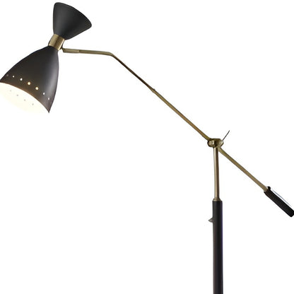 Black Adjustable Task Floor Lamp w/ Black Shade