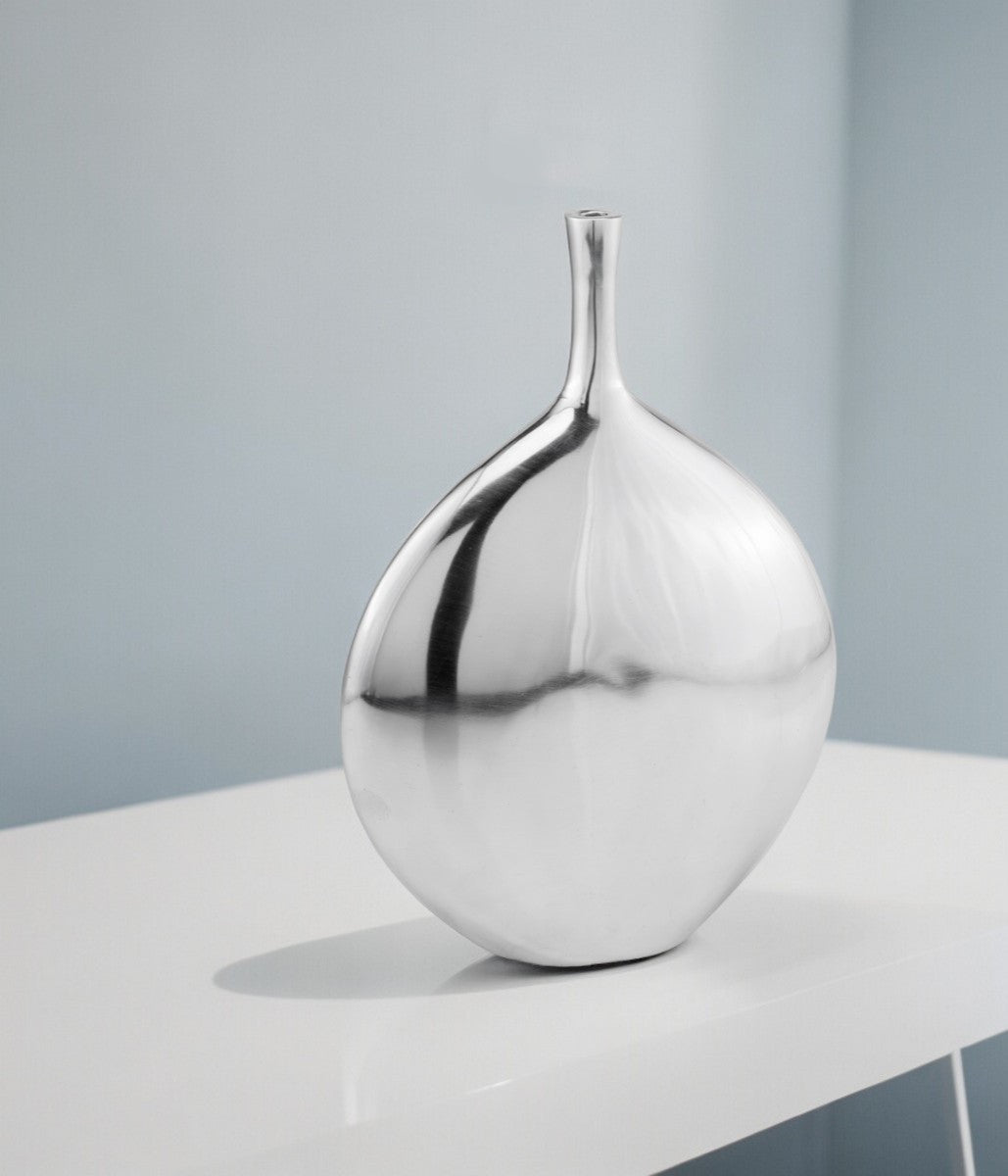 Silver Aluminum Tulip Table Vase