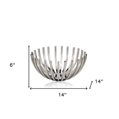 Silver Stainless Steel Decorative Bowl