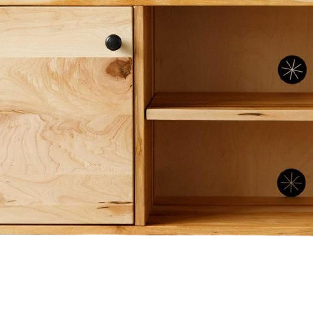 Natural Solid Wood Media Console