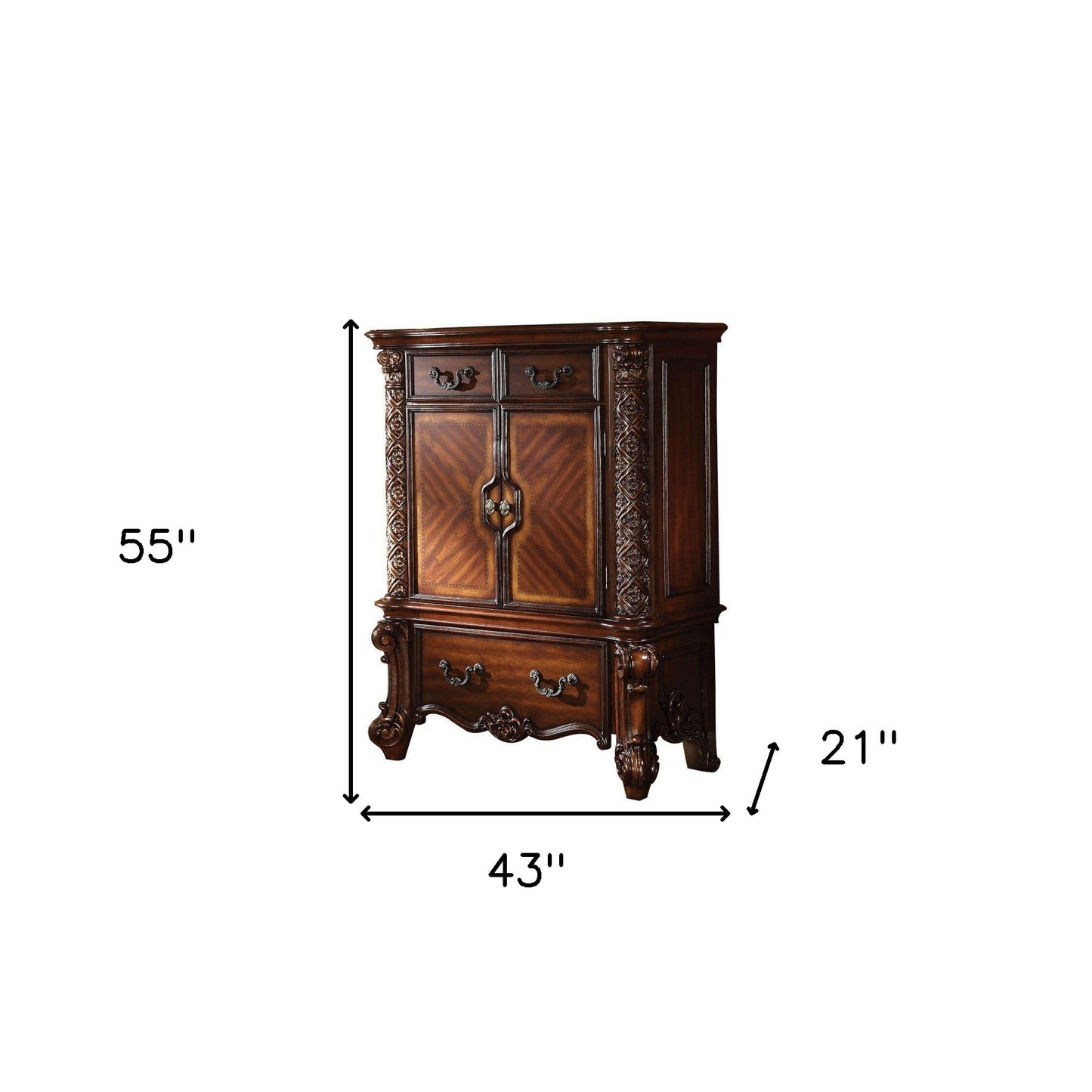 Dark Grey Wood 6-Drawer Dresser