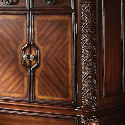 Dark Grey Wood 6-Drawer Dresser