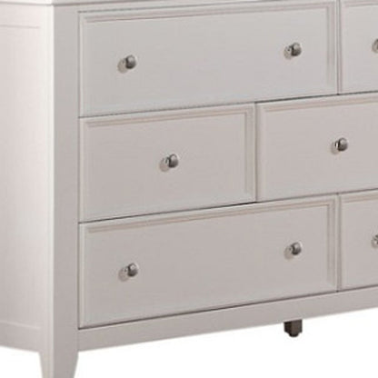 White Solid Wood Seven Drawer Triple Dresser image 3