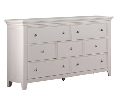 White Solid Wood Seven Drawer Triple Dresser image 2