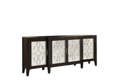 Black & Silver Solid Wood Solid Console Table