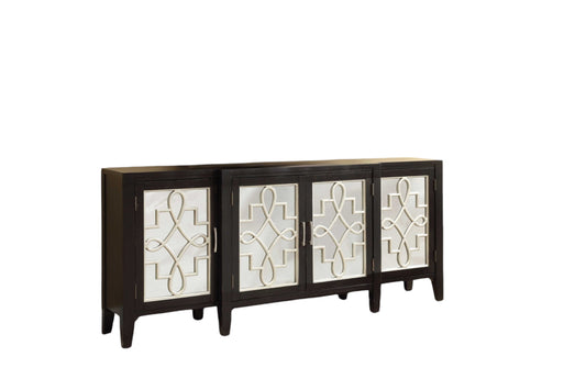 Black & Silver Solid Wood Solid Console Table