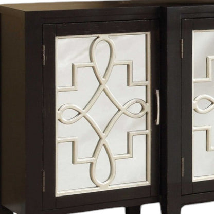 Black & Silver Solid Wood Solid Console Table