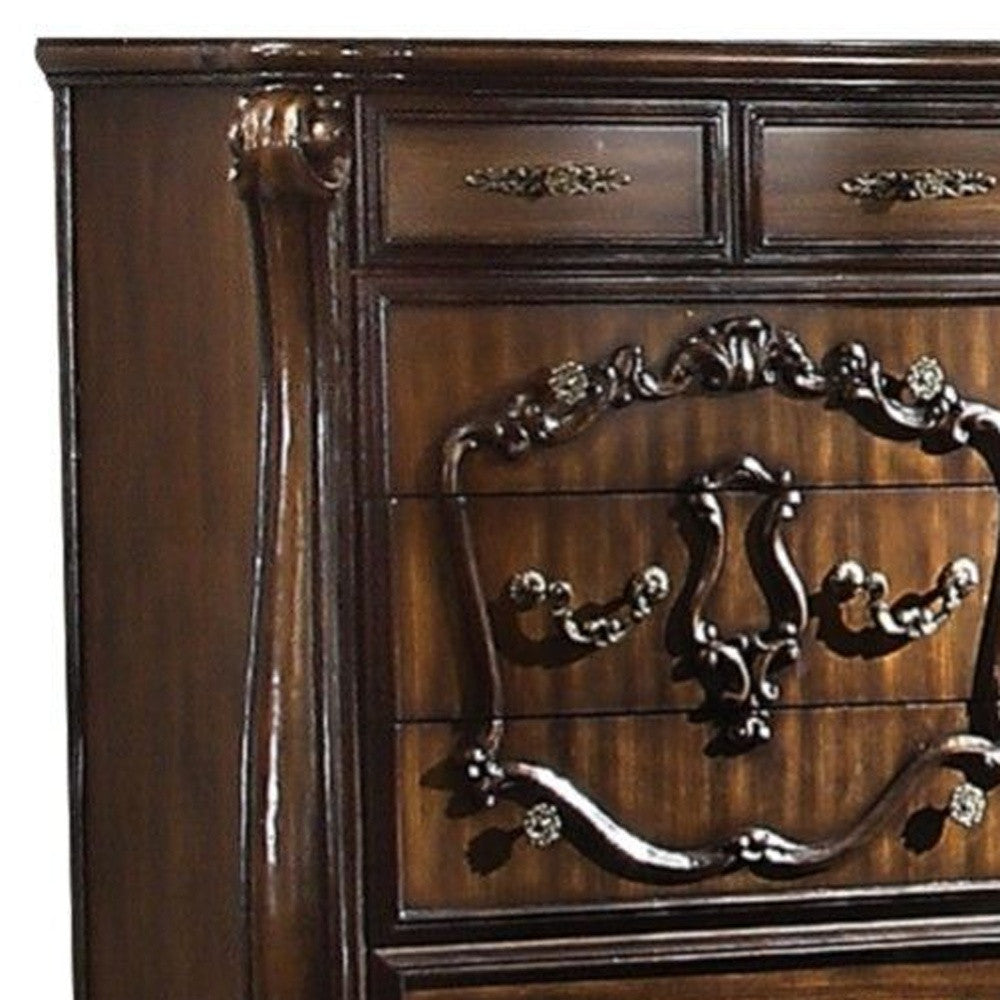 Grey Wood 6-Drawer Dresser
