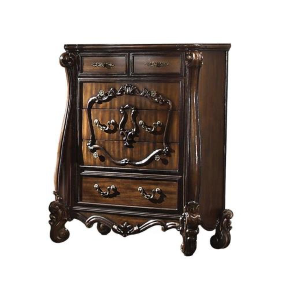 Grey Wood 6-Drawer Dresser