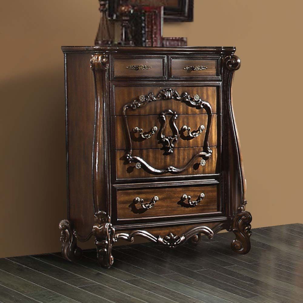 Grey Wood 6-Drawer Dresser