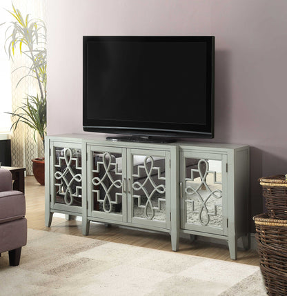 Gray & Silver Solid Wood Console Table