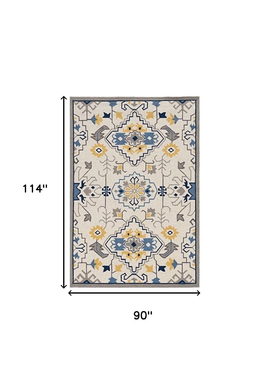 8 x 10 Ivory Hand Tufted Rug
