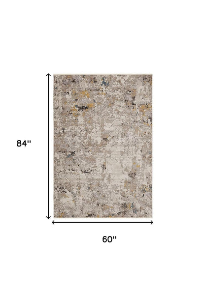 5 x 7 Grey Hand Loomed Traditional Floral Indoor Rug
