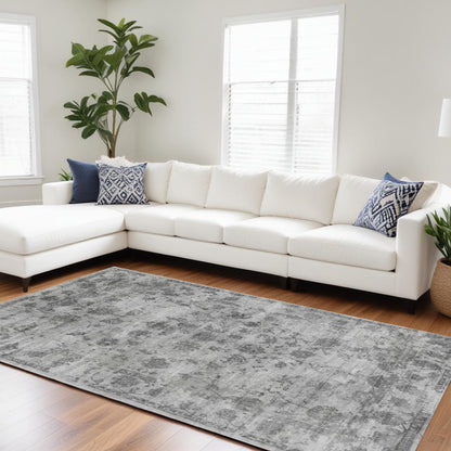 8 x 10 Gray Hand Loomed Rug