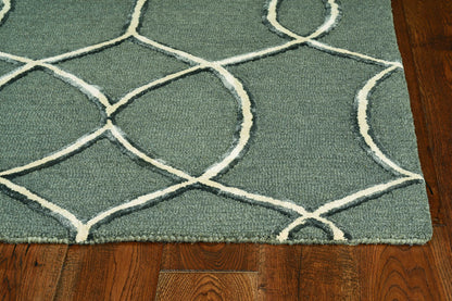 115 Gray & Ivory Wool Moroccan Hand Tufted Rug