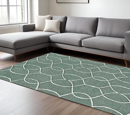115 Gray & Ivory Wool Moroccan Hand Tufted Rug