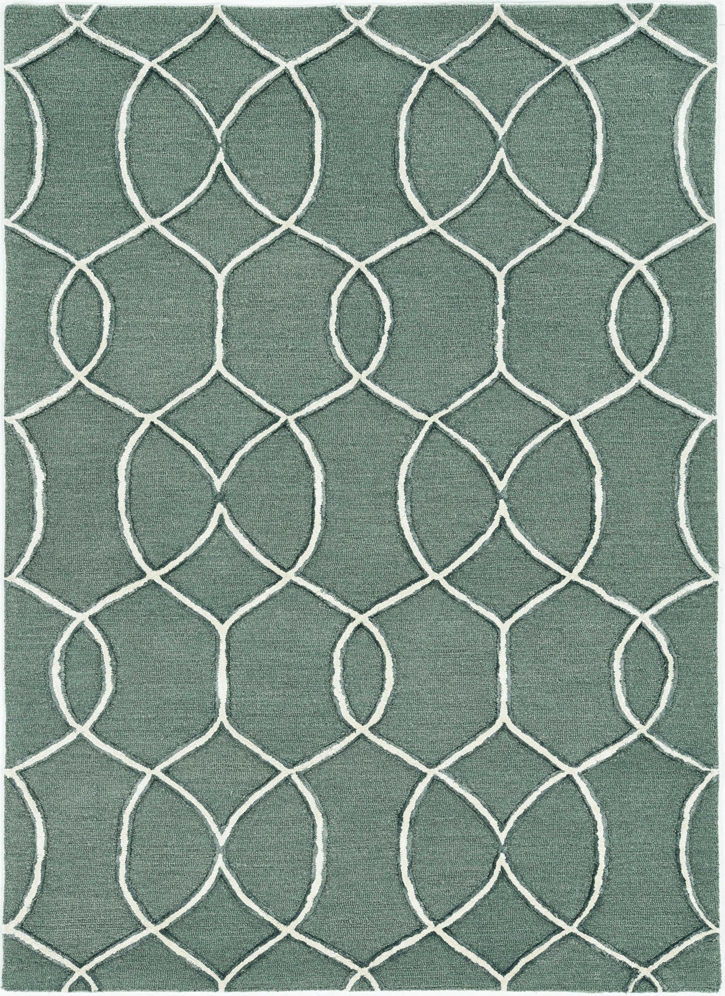 115 Gray & Ivory Wool Moroccan Hand Tufted Rug