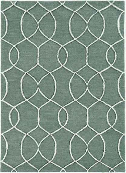 115 Gray & Ivory Wool Moroccan Hand Tufted Rug